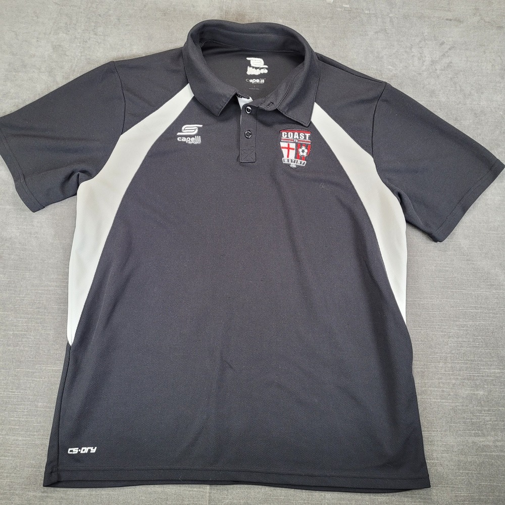 Capelli Sport Coast Mutiny‎ Polo Shirt Mens L Soccer Jersey CS-DRY Black